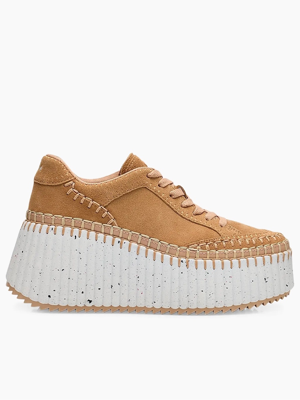 NEW CHLOE NAMA 80MM Whipstitch Suede Platform Sneakers